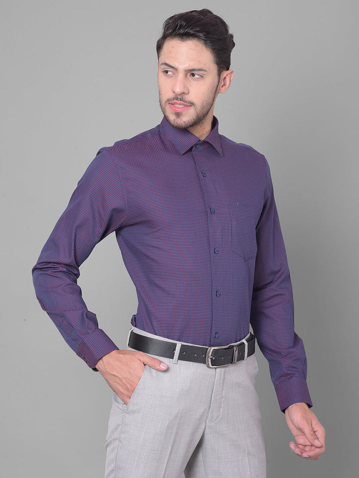 Cobb Purple Solid Slim Fit Formal Shirt