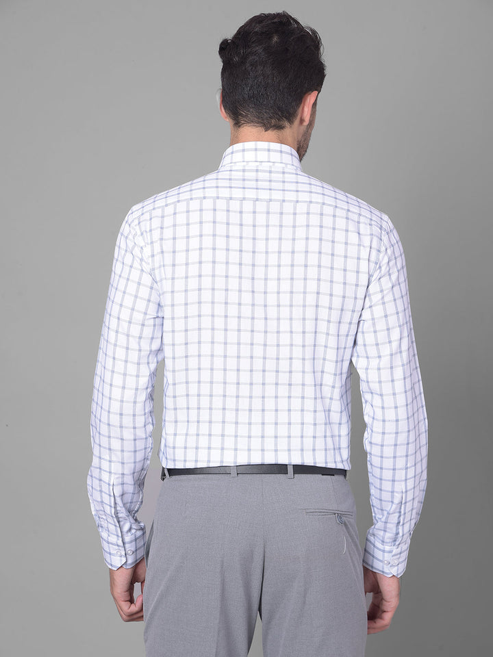 Cobb White Check Slim Fit Formal Shirt