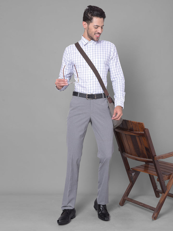 Cobb White Check Slim Fit Formal Shirt