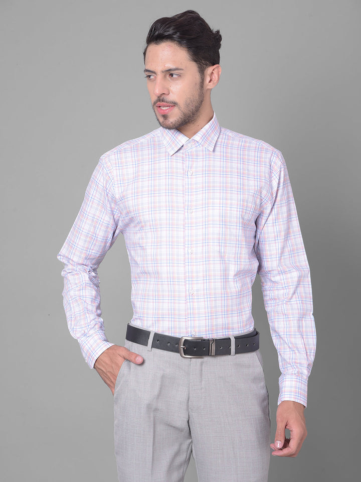 Cobb Pink Check Smart Fit Formal Shirt Pink