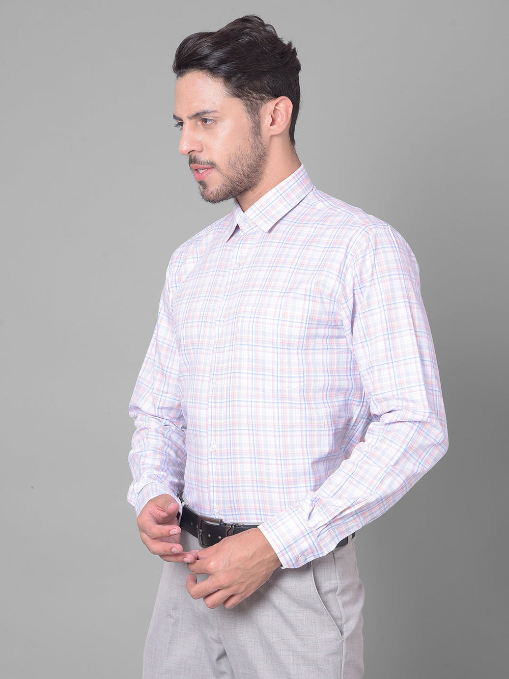 Cobb Pink Check Smart Fit Formal Shirt