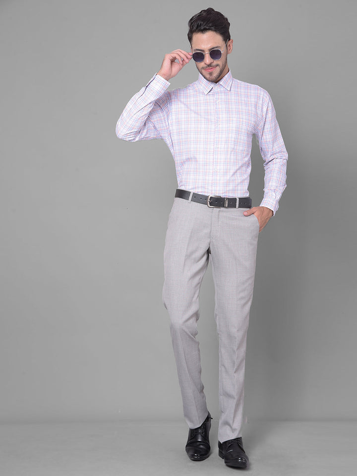 Cobb Pink Check Smart Fit Formal Shirt