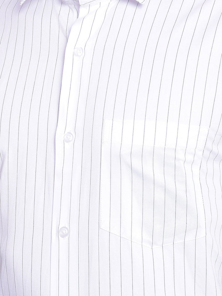 Cobb White Striped Shirt Collar Formal Shirt