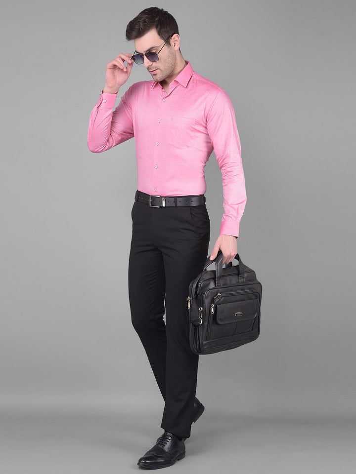 Cobb Solid Flamingo Pink Smart Fit Formal Shirt