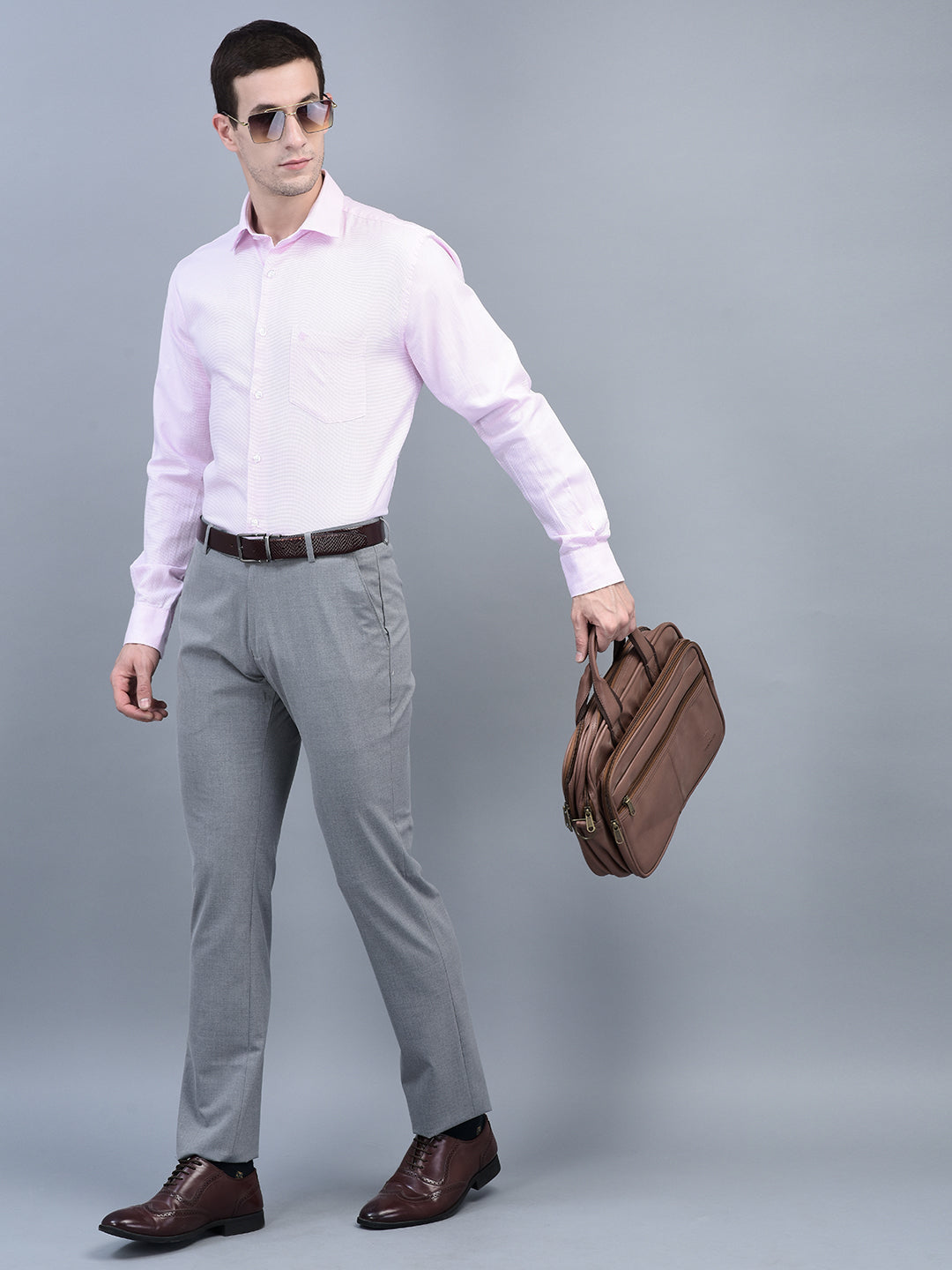 Cobb Pink Solid Smart Fit Formal Shirt