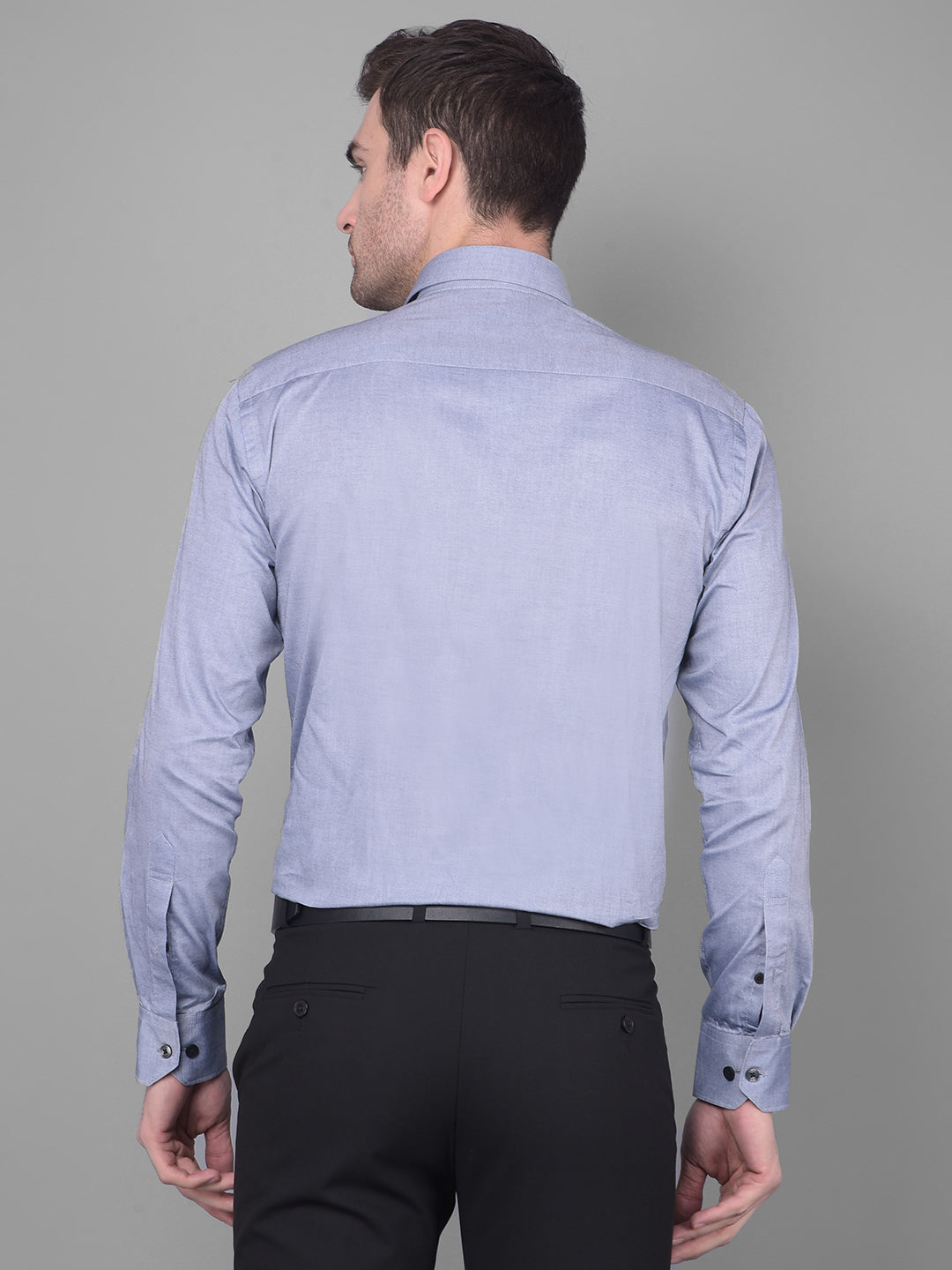 cobb solid grey smart fit formal shirt