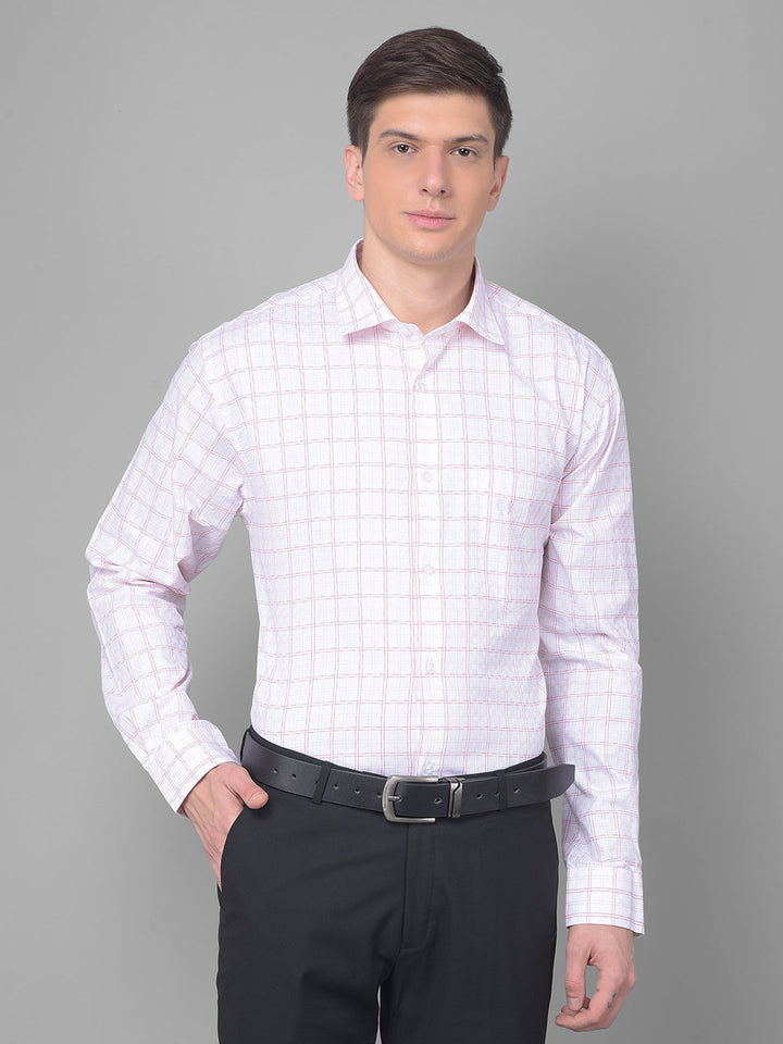 cobb red check smart fit formal shirt