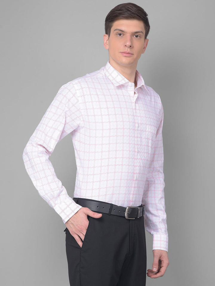 cobb red check smart fit formal shirt