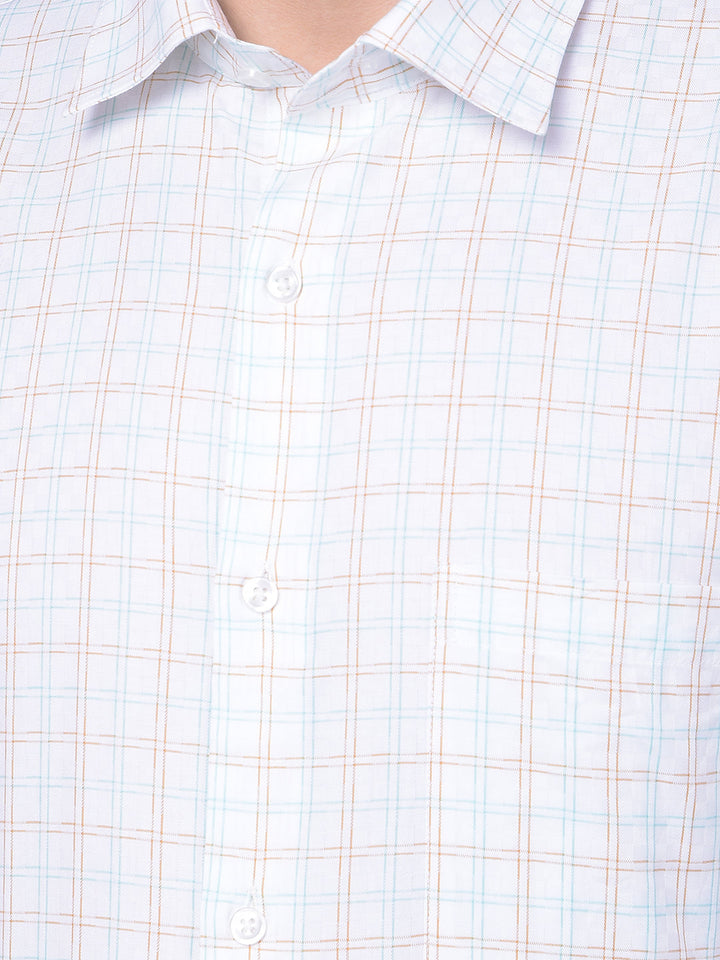 COBB TURQUOISE CHECK SMART FIT FORMAL SHIRT