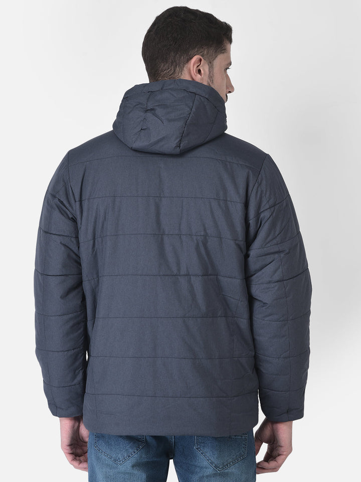 Cobb Dark Grey Solid Round Neck Jacket