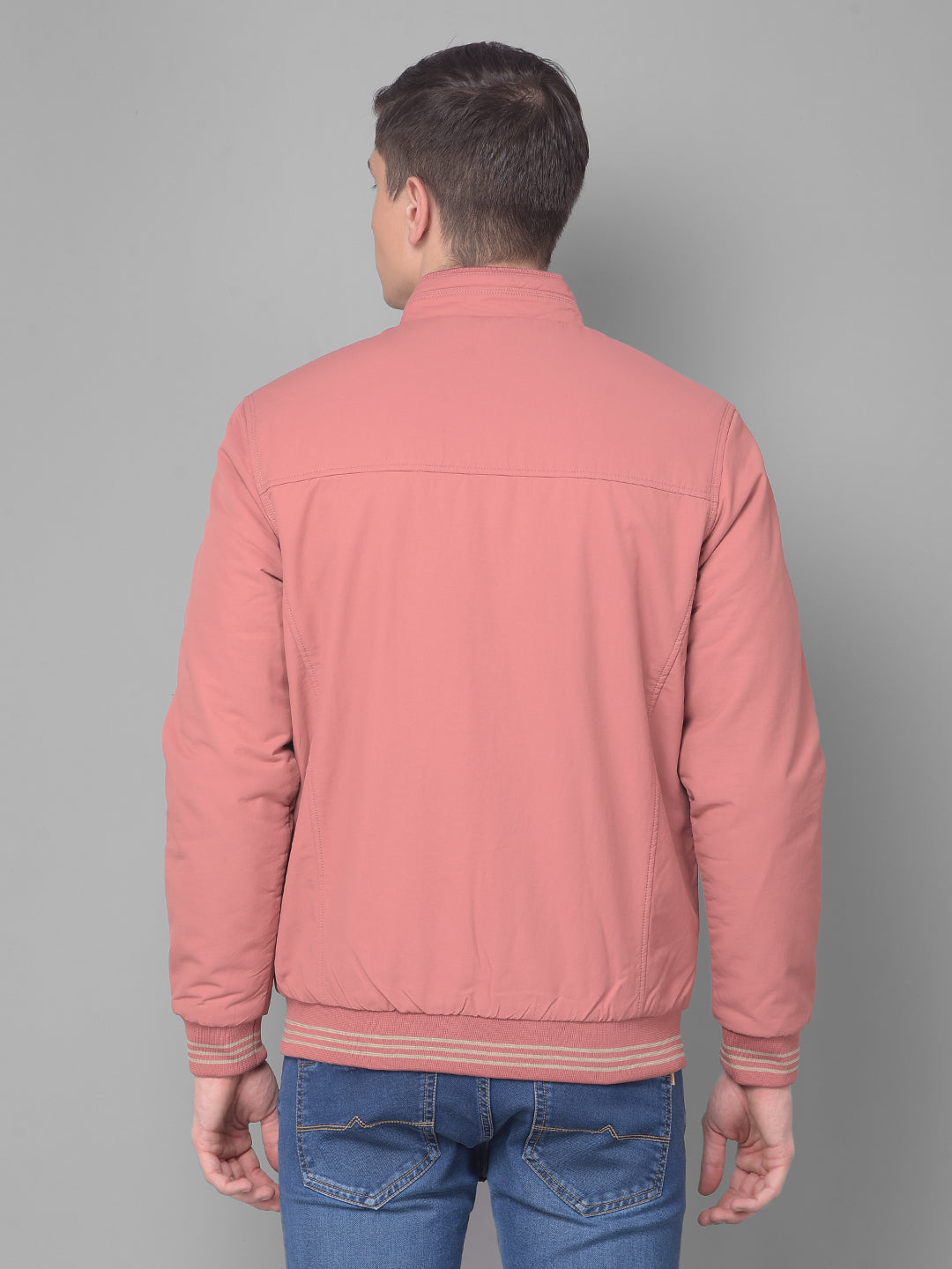 COBB SOLID CORAL REVERSIBLE ROUND NECK JACKET