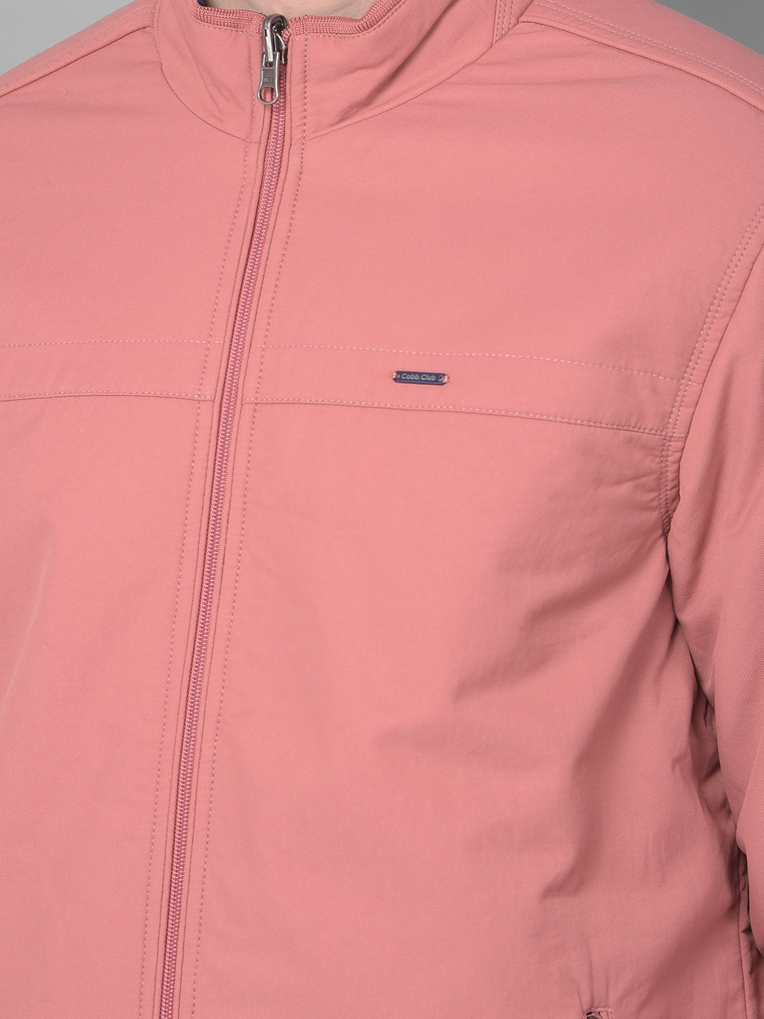COBB SOLID CORAL REVERSIBLE ROUND NECK JACKET