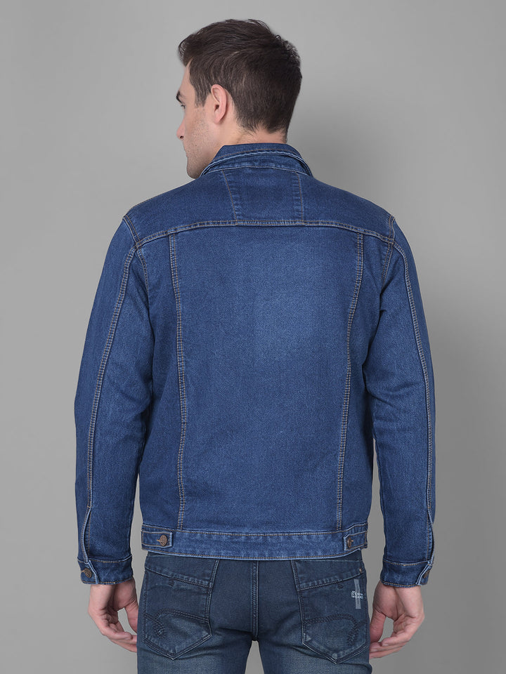 cobb blue collar neck denim jacket