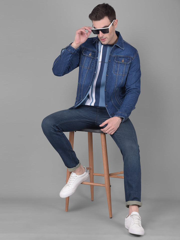 COBB BLUE COLLAR NECK DENIM JACKET