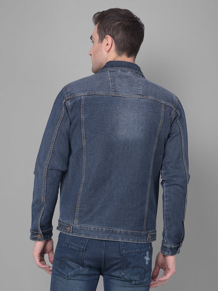 cobb blue collar neck denim jacket