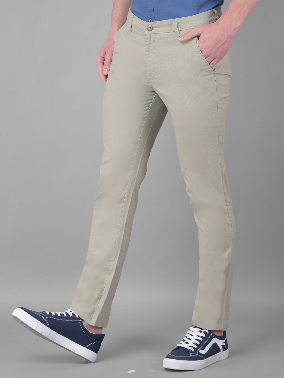Buy online Beige Cotton Flat Front Formal Trouser from Bottom Wear for Men  by Cobb for ₹709 at 59% off | 2024 Limeroad.com