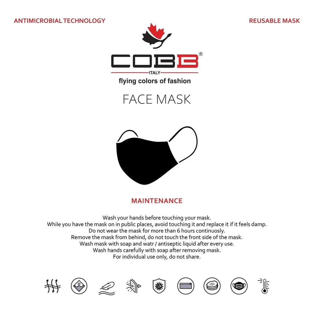 Cobb Unisex 3 Layer Printed Cotton Mask Pack of 5 (Assorted Design)