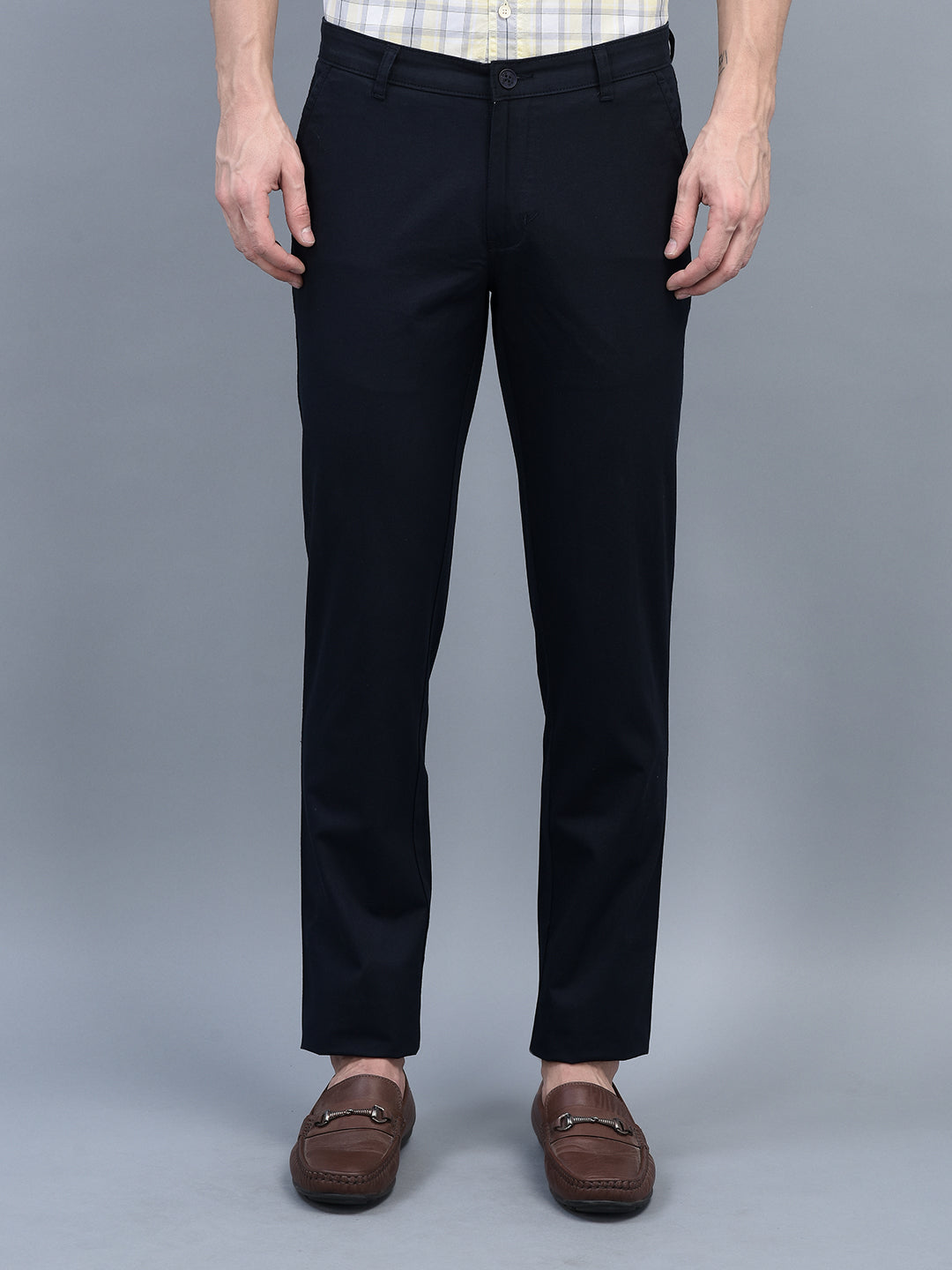 Cobb Navy Blue Slim Fit Chinos Navy Blue