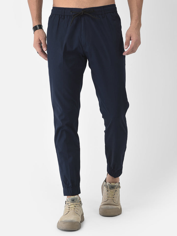 Cobb Navy Blue Slim Fit Chinos Joggers Navy Blue