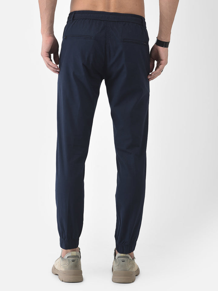 Cobb Navy Blue Slim Fit Chinos Joggers