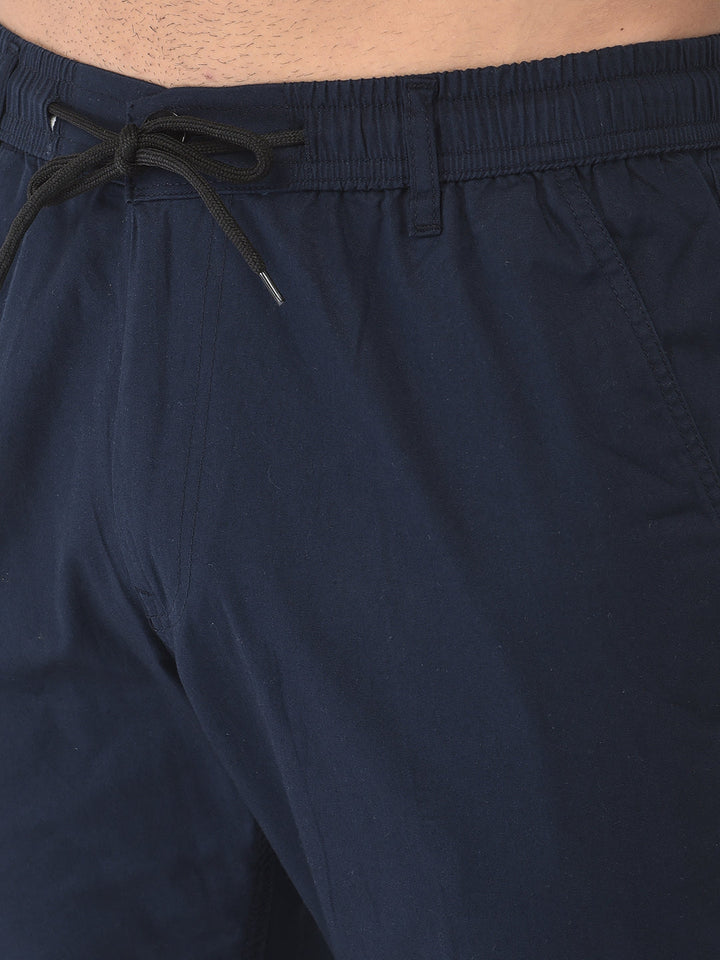 Cobb Navy Blue Slim Fit Chinos Joggers