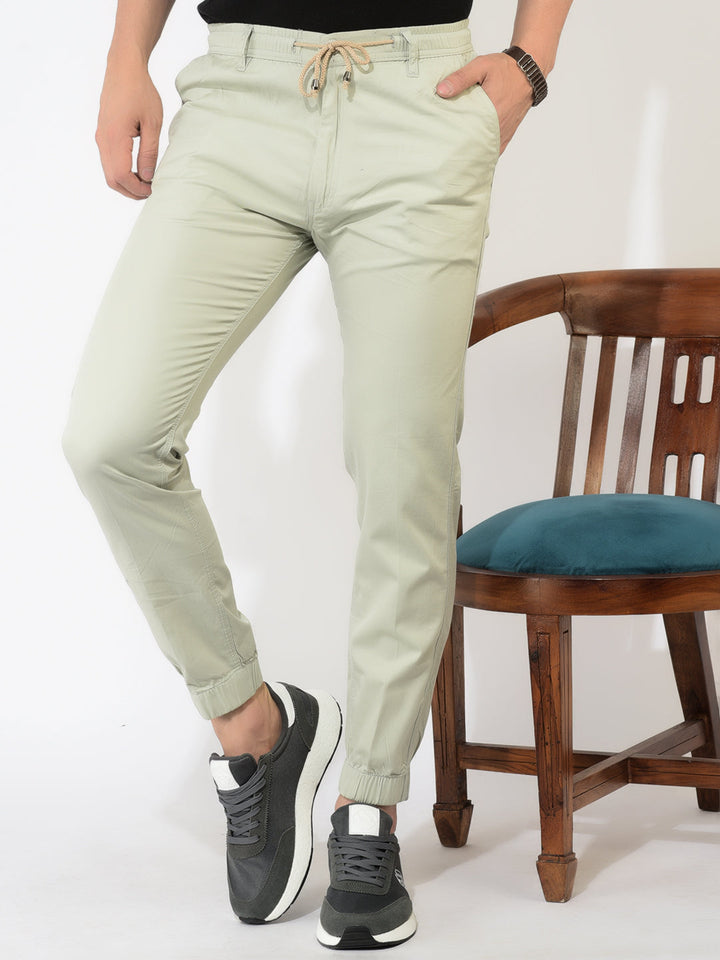 Cobb Light Green Slim Fit Chinos Jogger Light Green