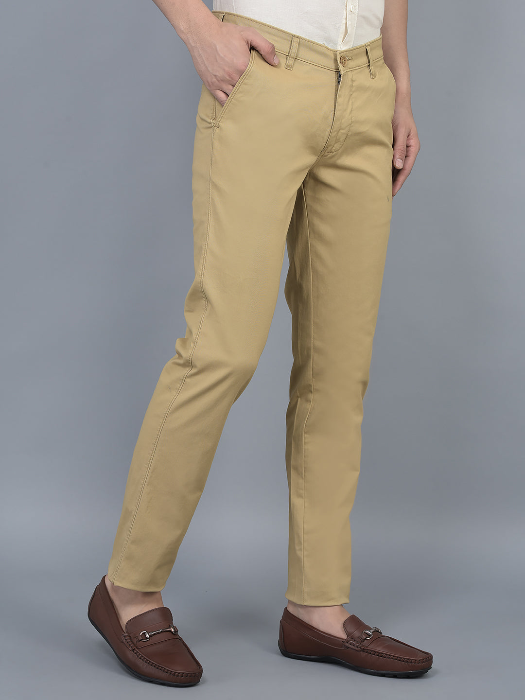 Cobb Light Khaki Slim Fit Chinos - Main Image