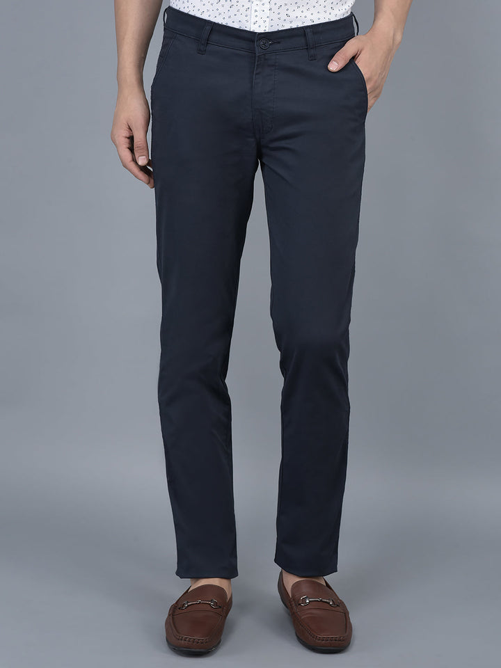 Cobb Navy Blue Slim Fit Chinos Navy Blue