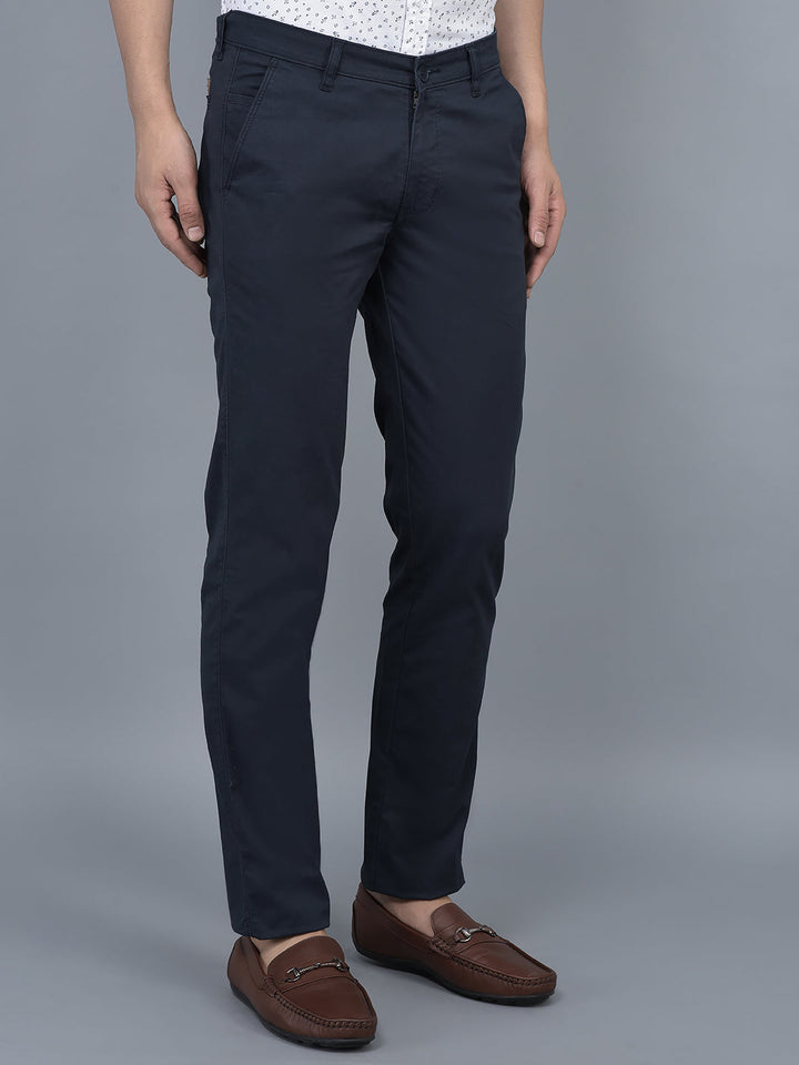 Cobb Navy Blue Slim Fit Chinos