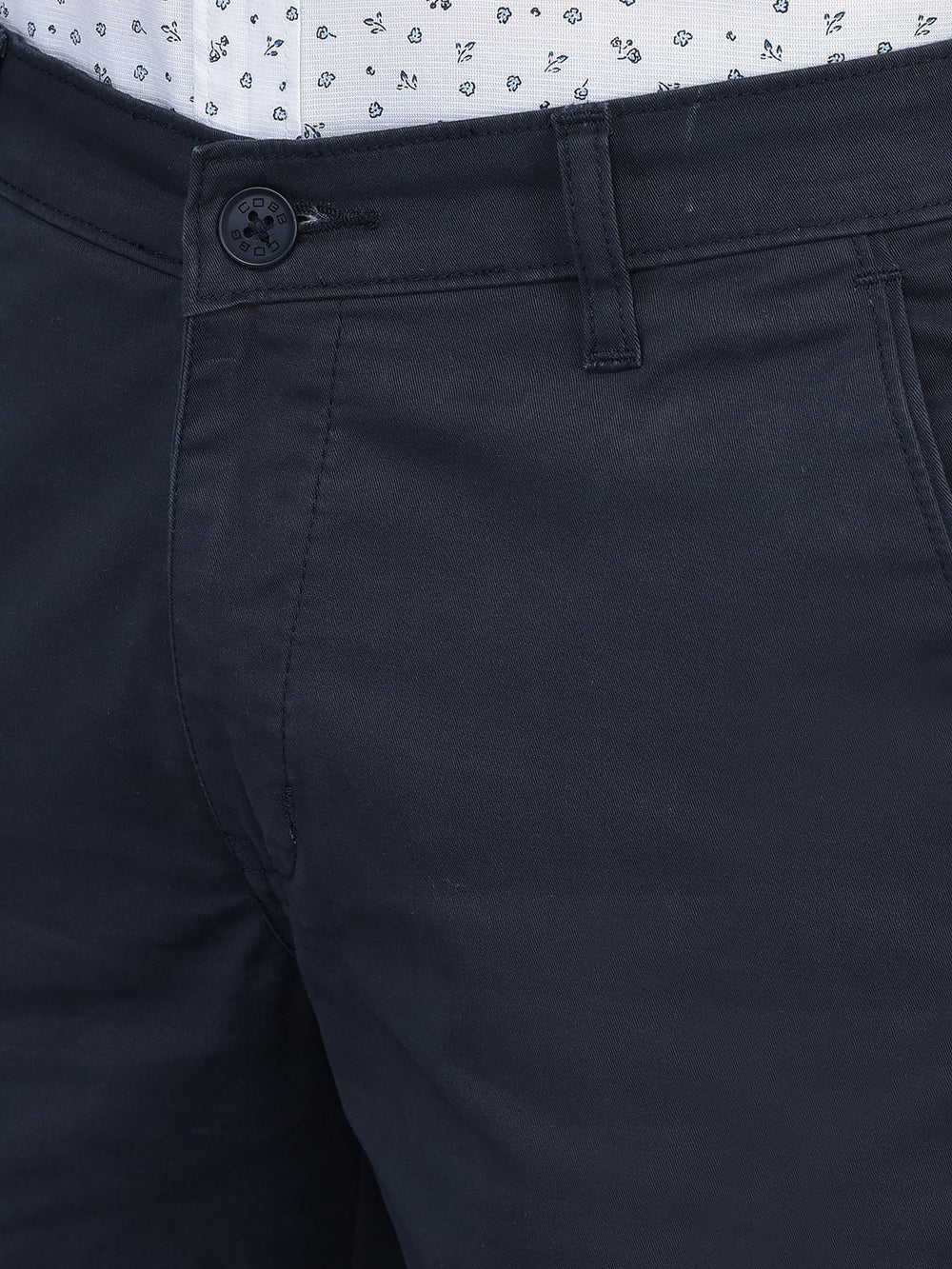 Cobb Navy Blue Slim Fit Chinos