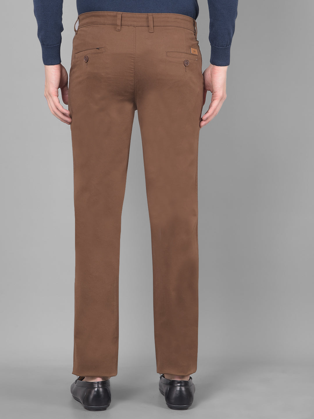 Buy Copper Chino | Casual Brown Solid Chinos for Men Online | Andamen