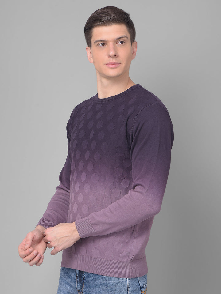 COBB GRADIENT MAUVE PURPLE ROUND NECK SWEATER