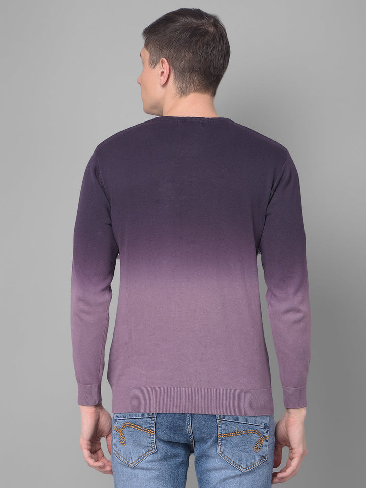 COBB GRADIENT MAUVE PURPLE ROUND NECK SWEATER