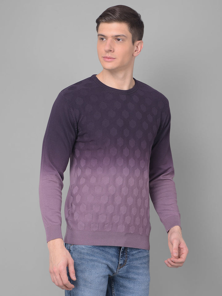 COBB GRADIENT MAUVE PURPLE ROUND NECK SWEATER