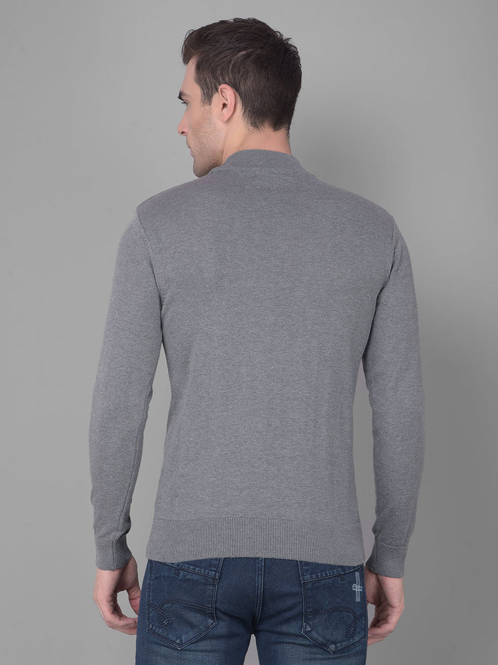 cobb solid grey high neck sweater