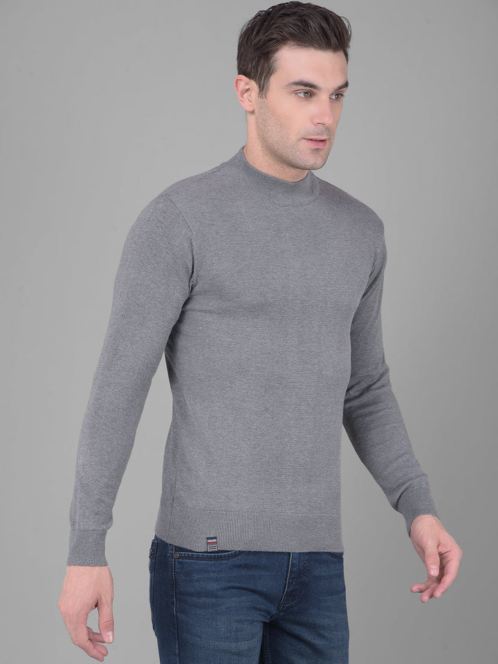 cobb solid grey high neck sweater