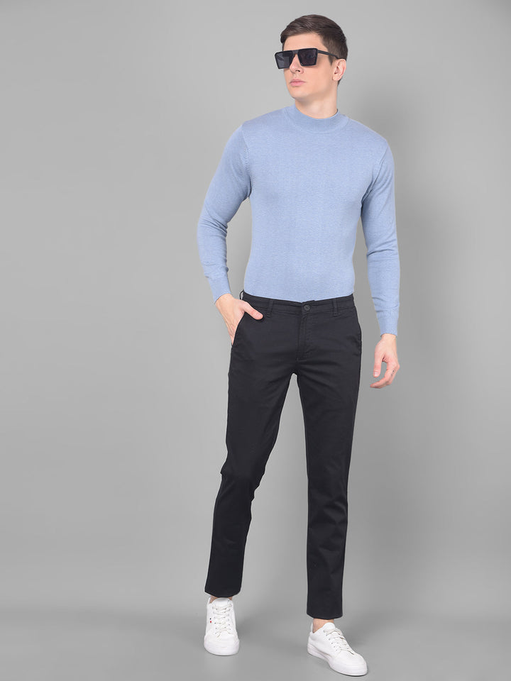 COBB SOLID SKY BLUE HIGH NECK SWEATER