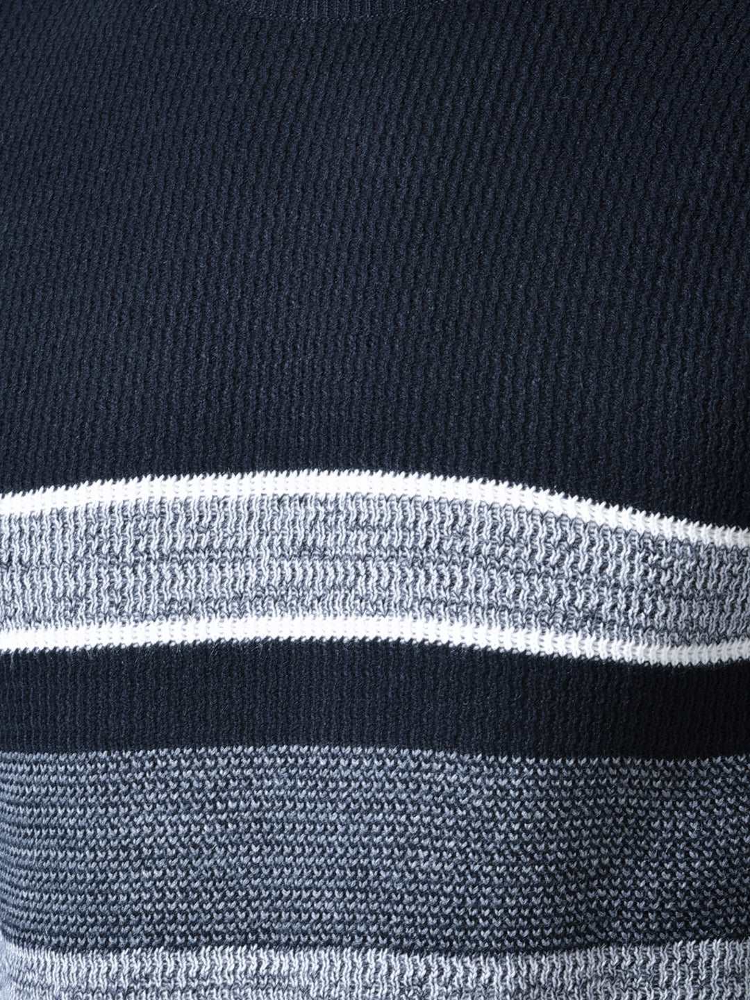 Cobb Black Striped Round Neck Sweater