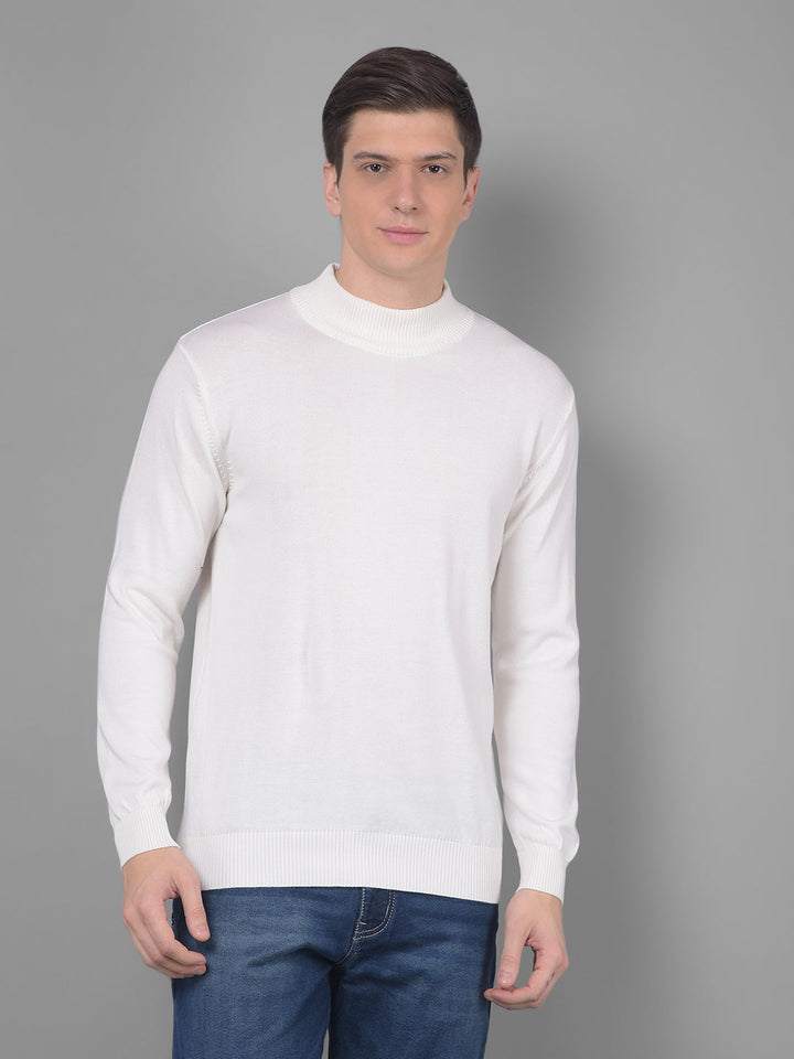 cobb solid cream high neck sweater