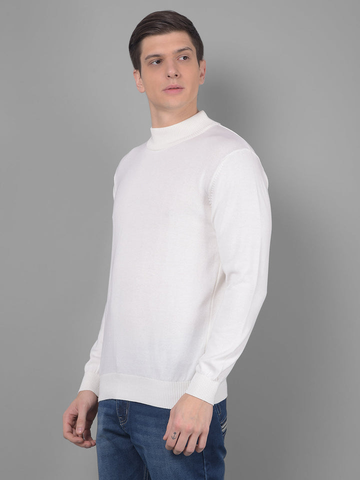 cobb solid cream high neck sweater