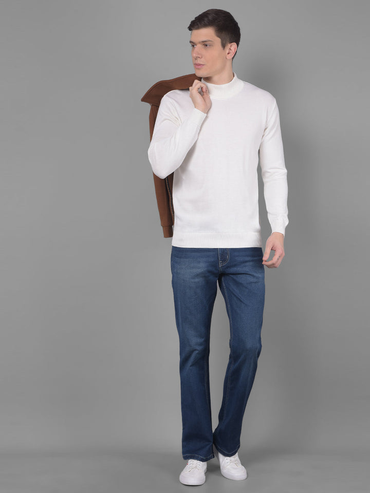 COBB SOLID CREAM HIGH NECK SWEATER