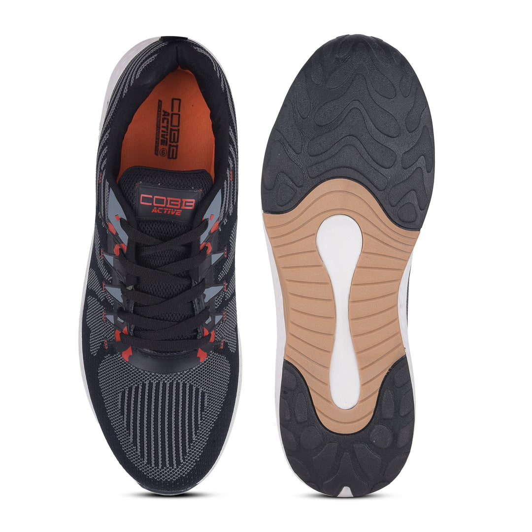 cobb active black men's running shoes