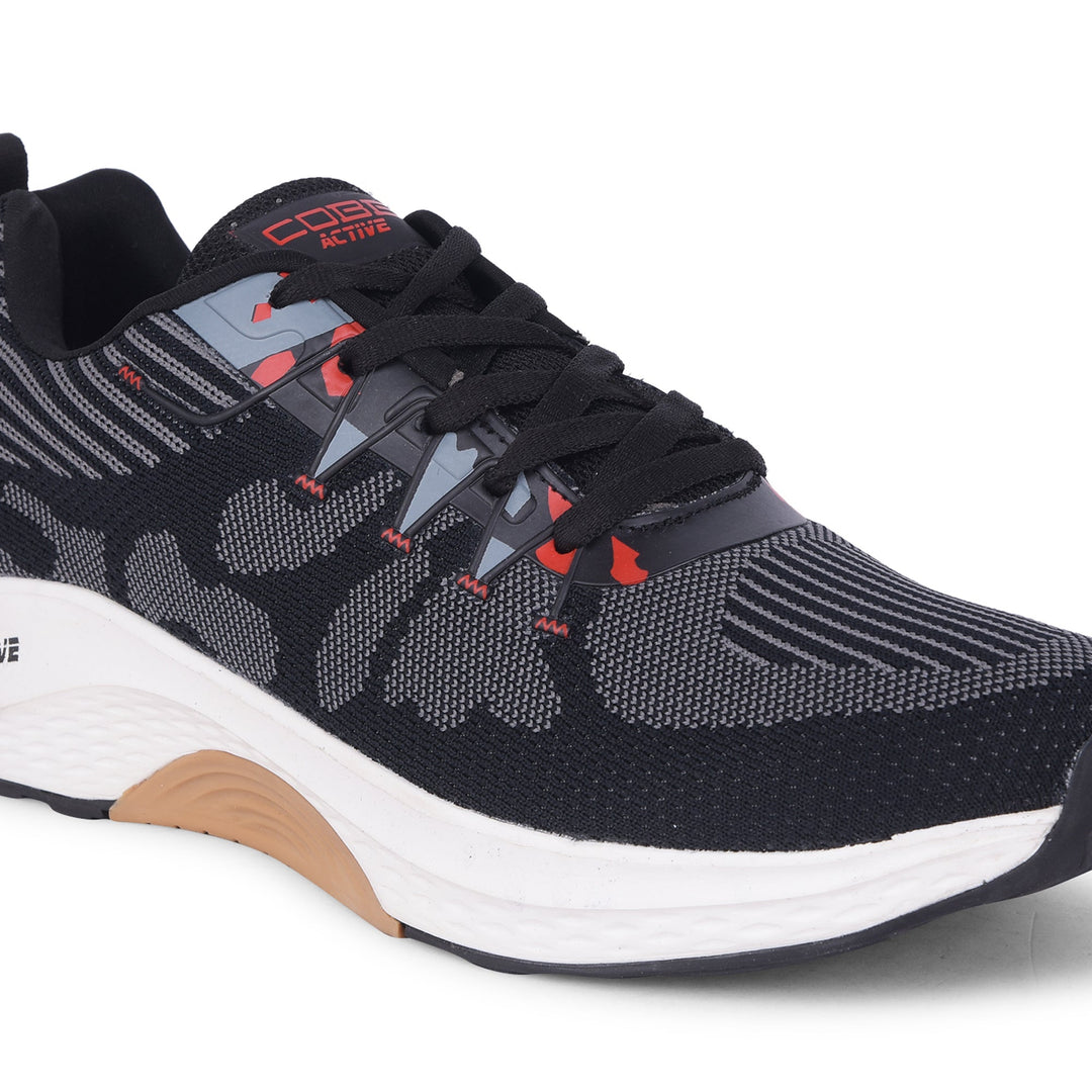 cobb active black men's running shoes