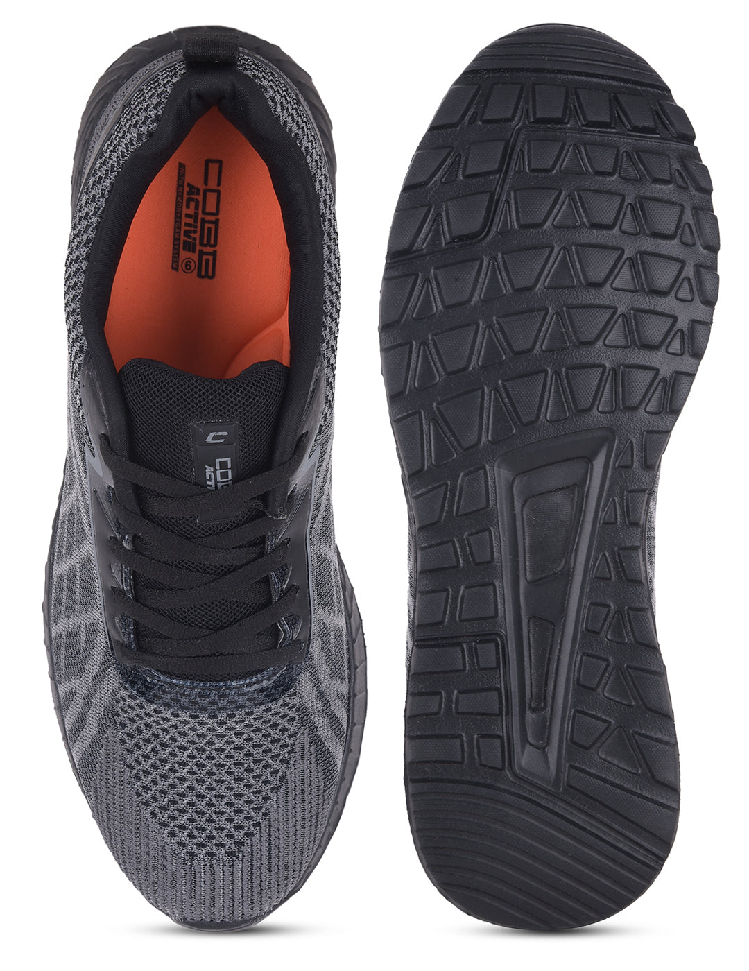 cobb bounce black grey men's running shoes 