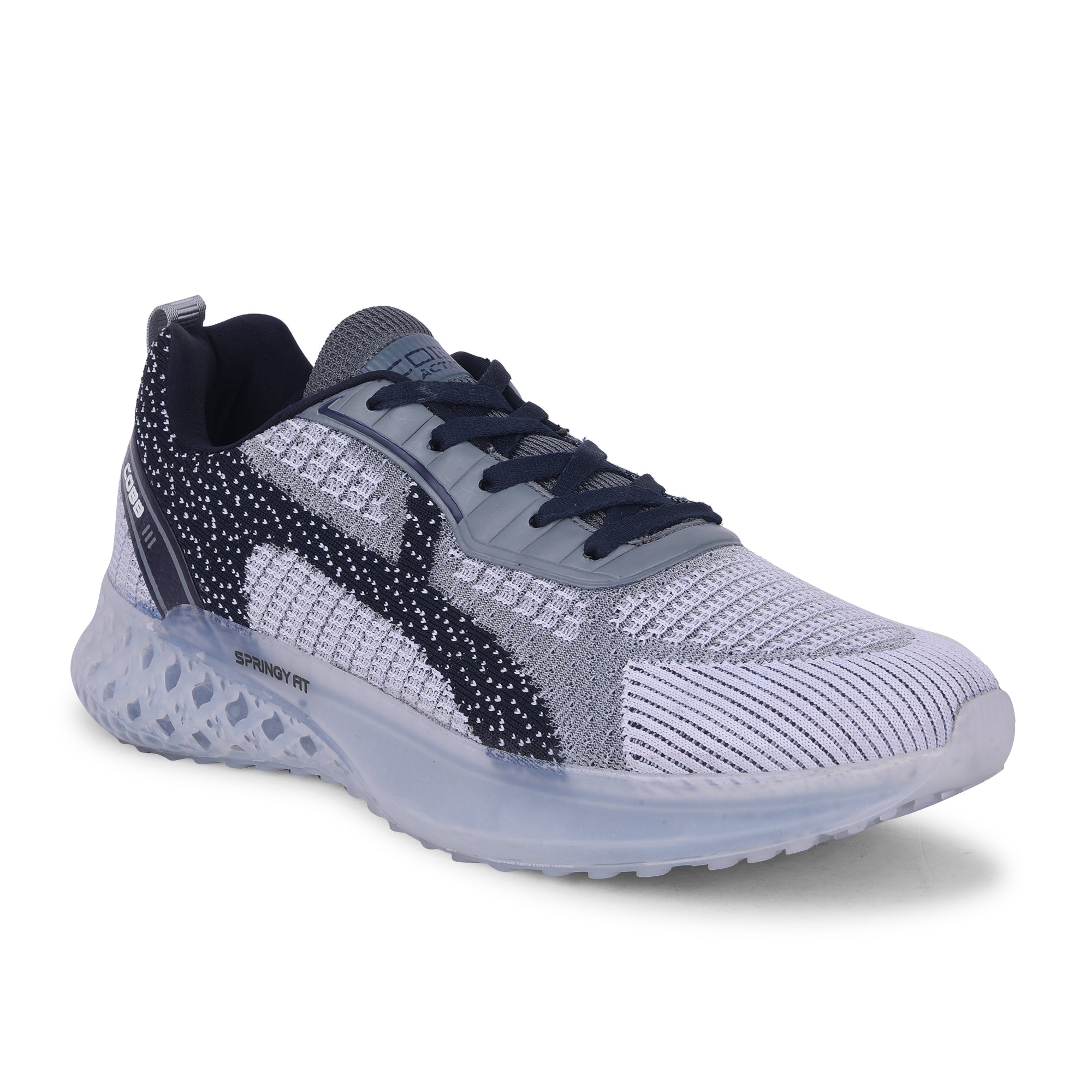 cobb springy fit navy white men's running shoes