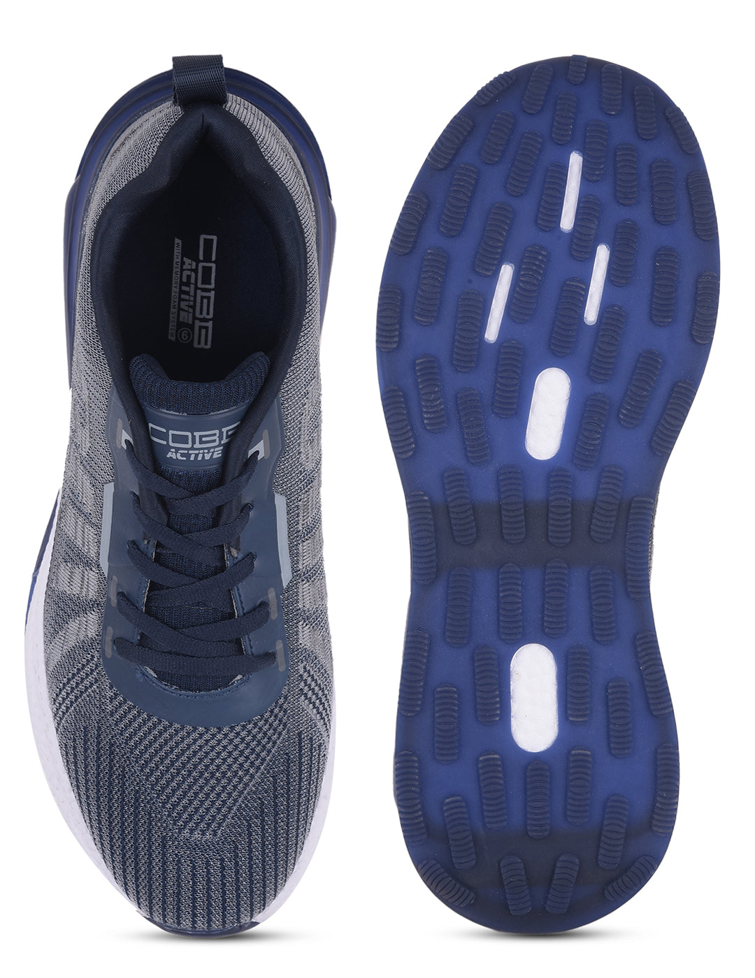 cobb active navy grey men's running shoes