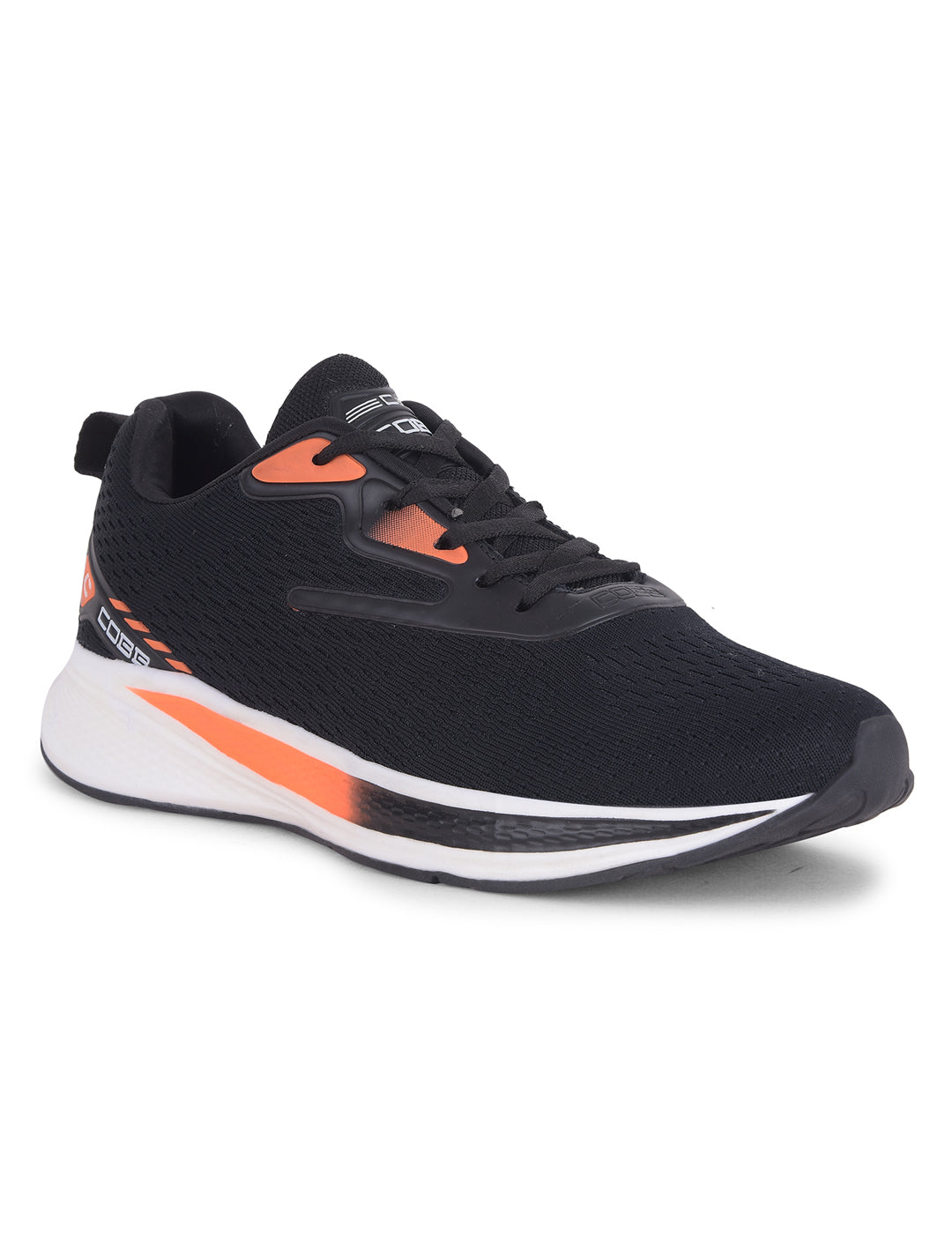 cobb black orange men's running shoes