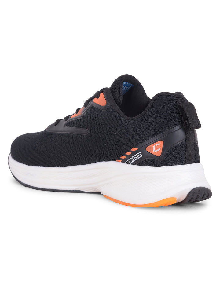 cobb black orange men's running shoes