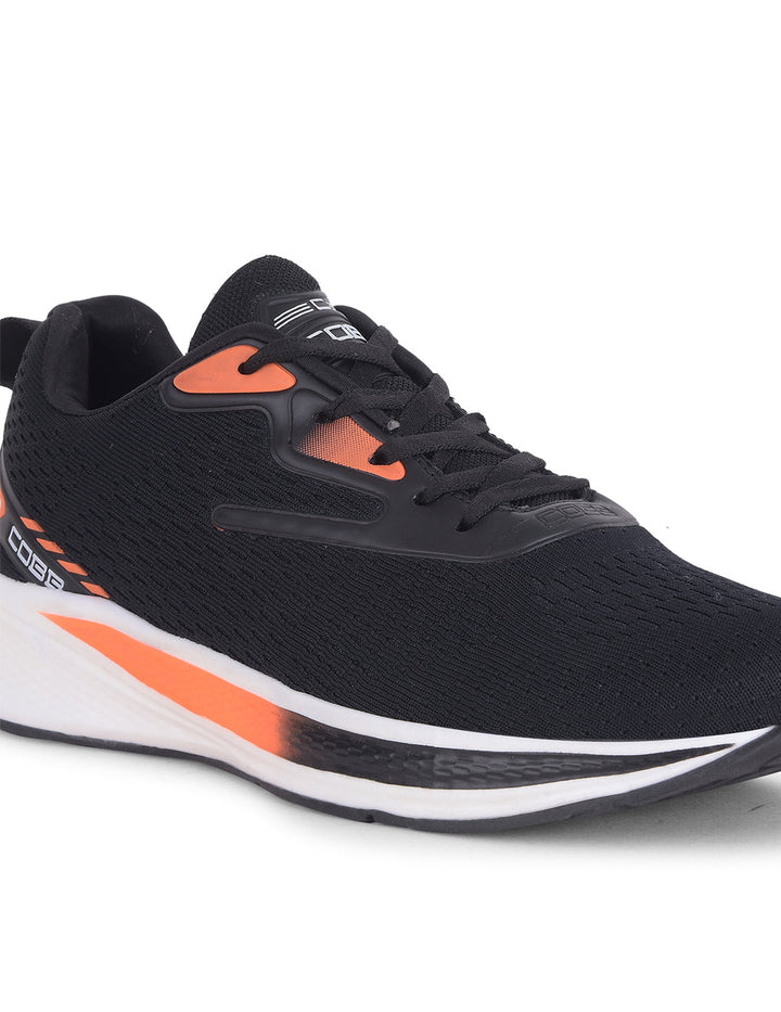 cobb black orange men's running shoes