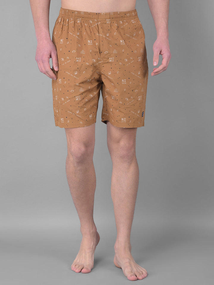 cobb khaki printed shorts